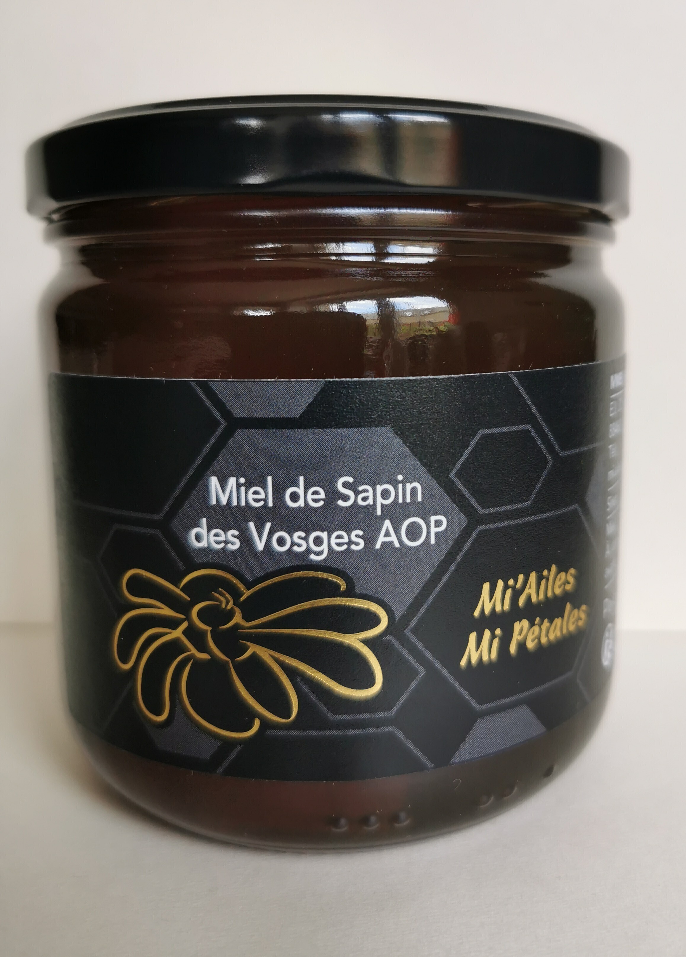 Pot de miel de sapin AOP des Vosges – texture foncée et onctueuse