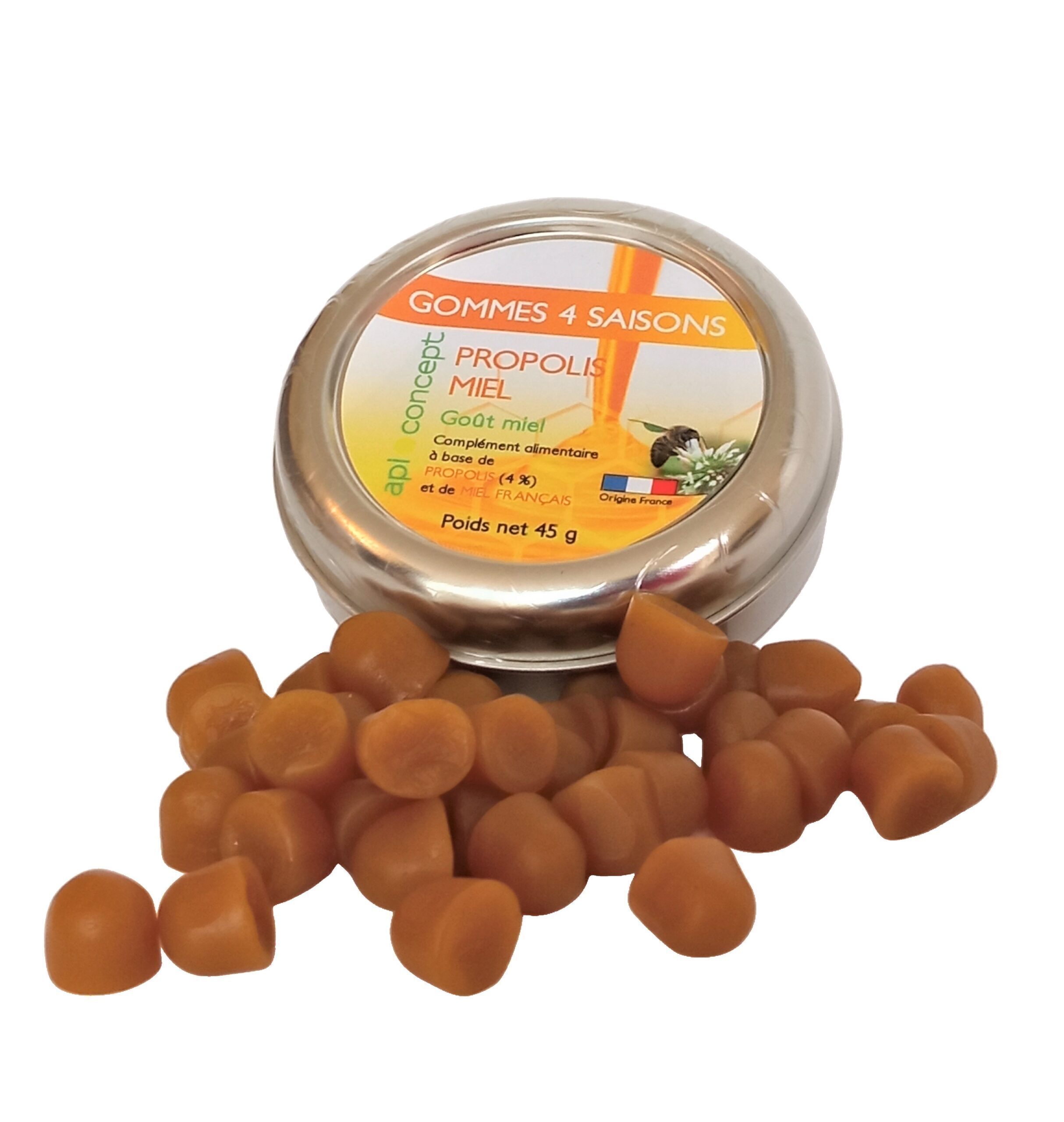 Gomme de propolis pure et miel – complément naturel français pour les voies respiratoires