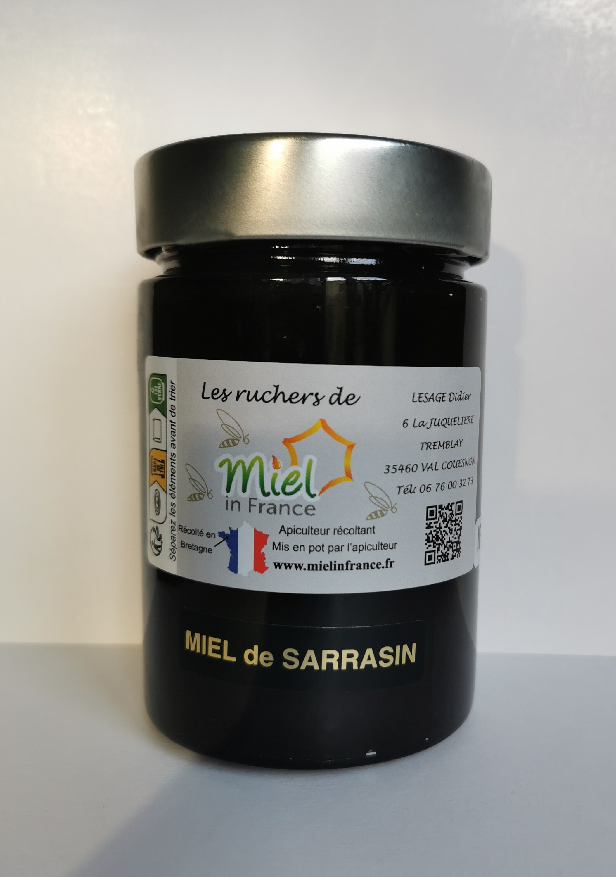 Pot de miel de sarrasin – goût corsé et notes grillées, récolté en Bretagne
